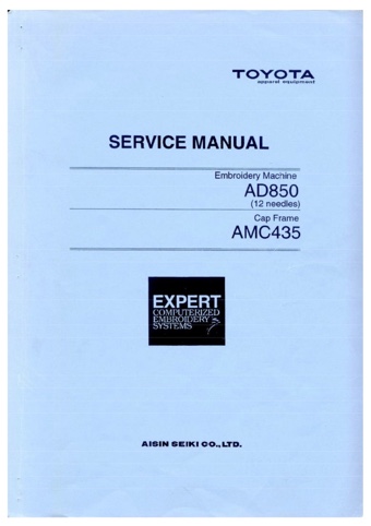 Bedienungsanleitung TOYOTA AD850 Bedienungsanleitung TOYOTA AD850