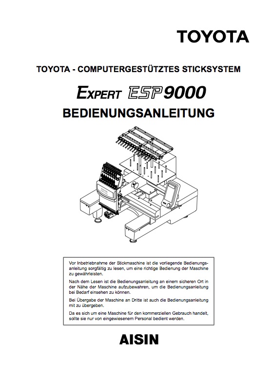 Bedienungsanleitung TOYOTA ESP9000 Bedienungsanleitung TOYOTA ESP9000